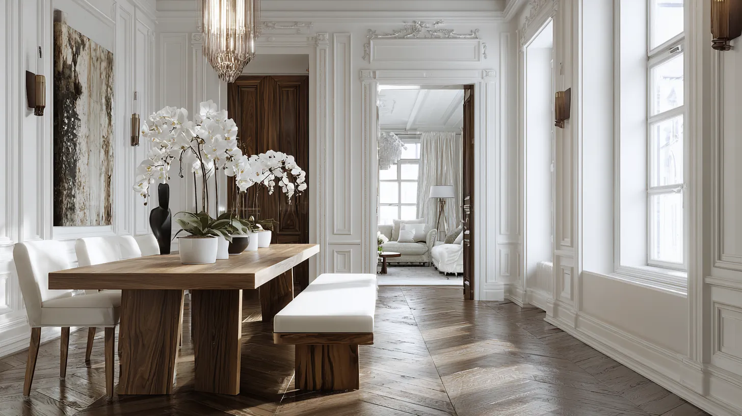 Rodapé de poliestireno em projetos de estilo contemporâneo